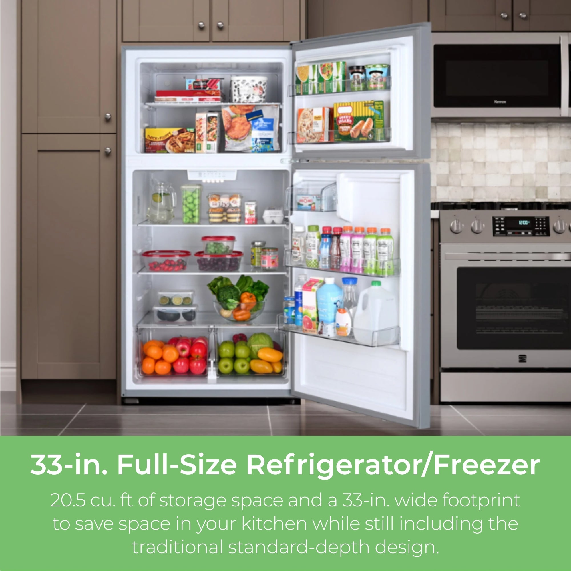 Kenmore 20.5 cu. ft. Top Mount Refrigerator w/ Pocket Handle – Fingerprint Resistant Stainless Steel