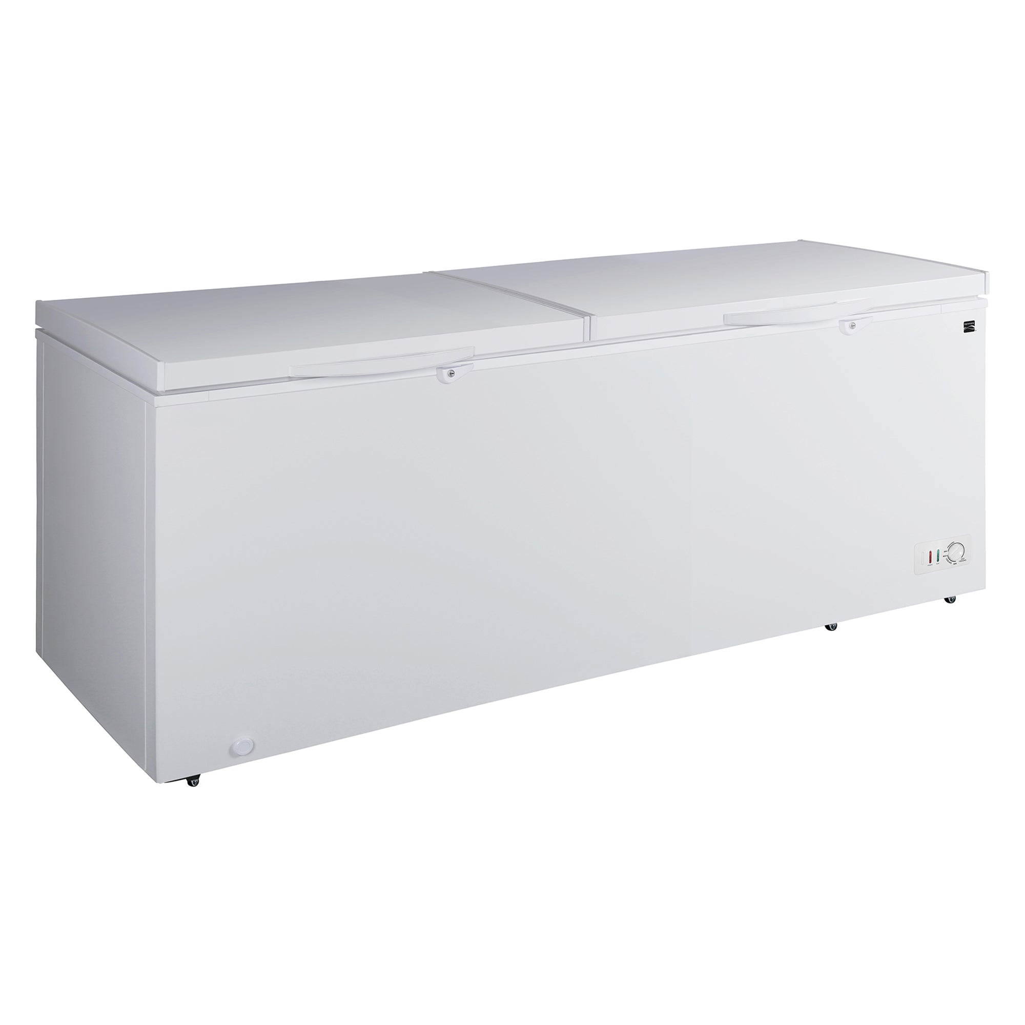 Kenmore convertible chest freezer/refrigerator, open, on a white background.