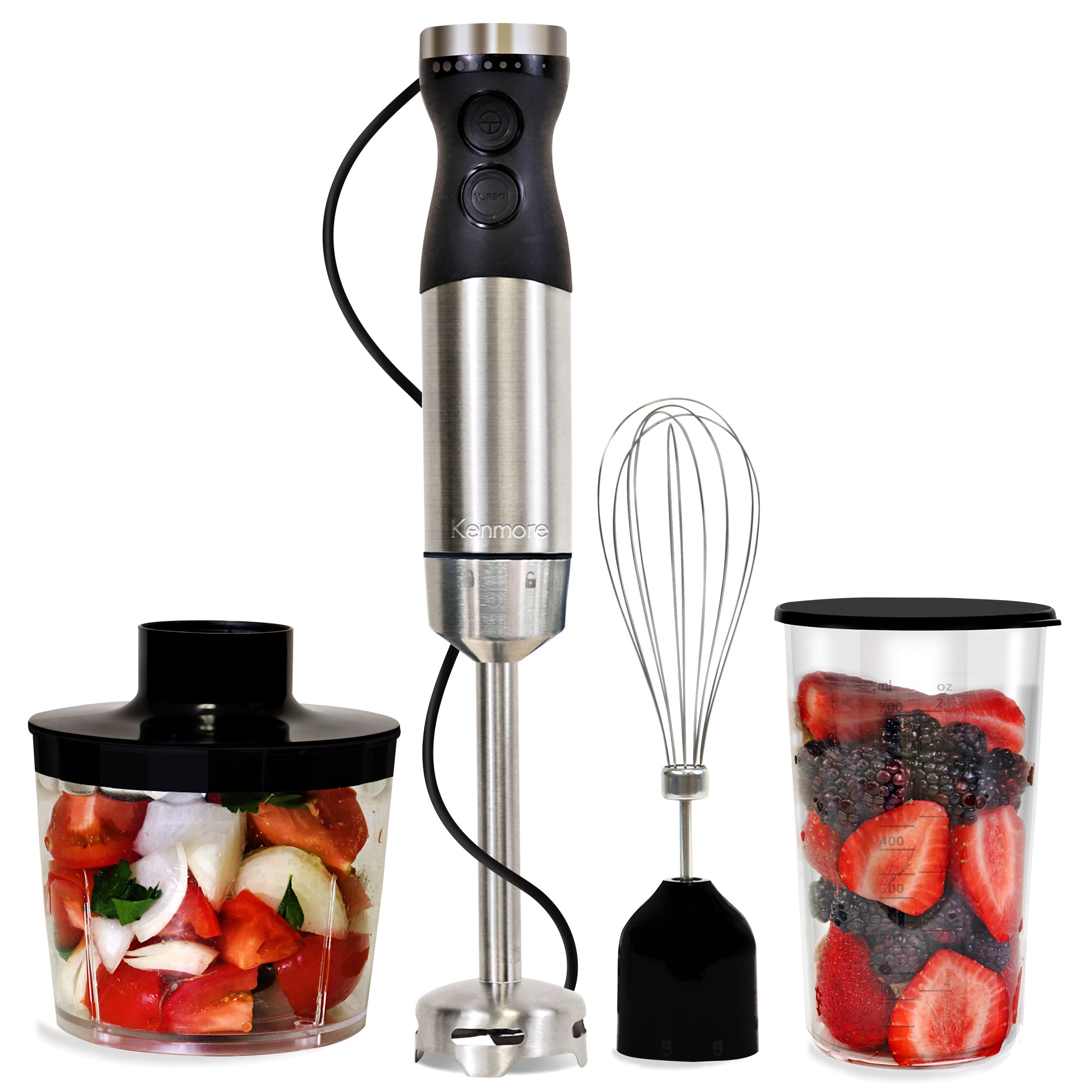 Kenmore Immersion Hand Blender with Food Chopper and Whisk