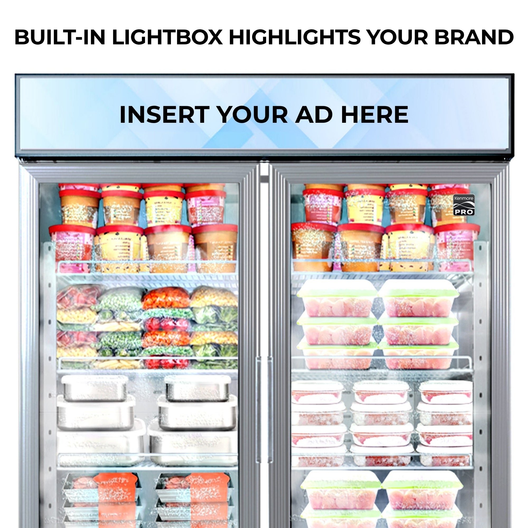 Kenmore Pro 49 cu ft glass door freezer lightbox
