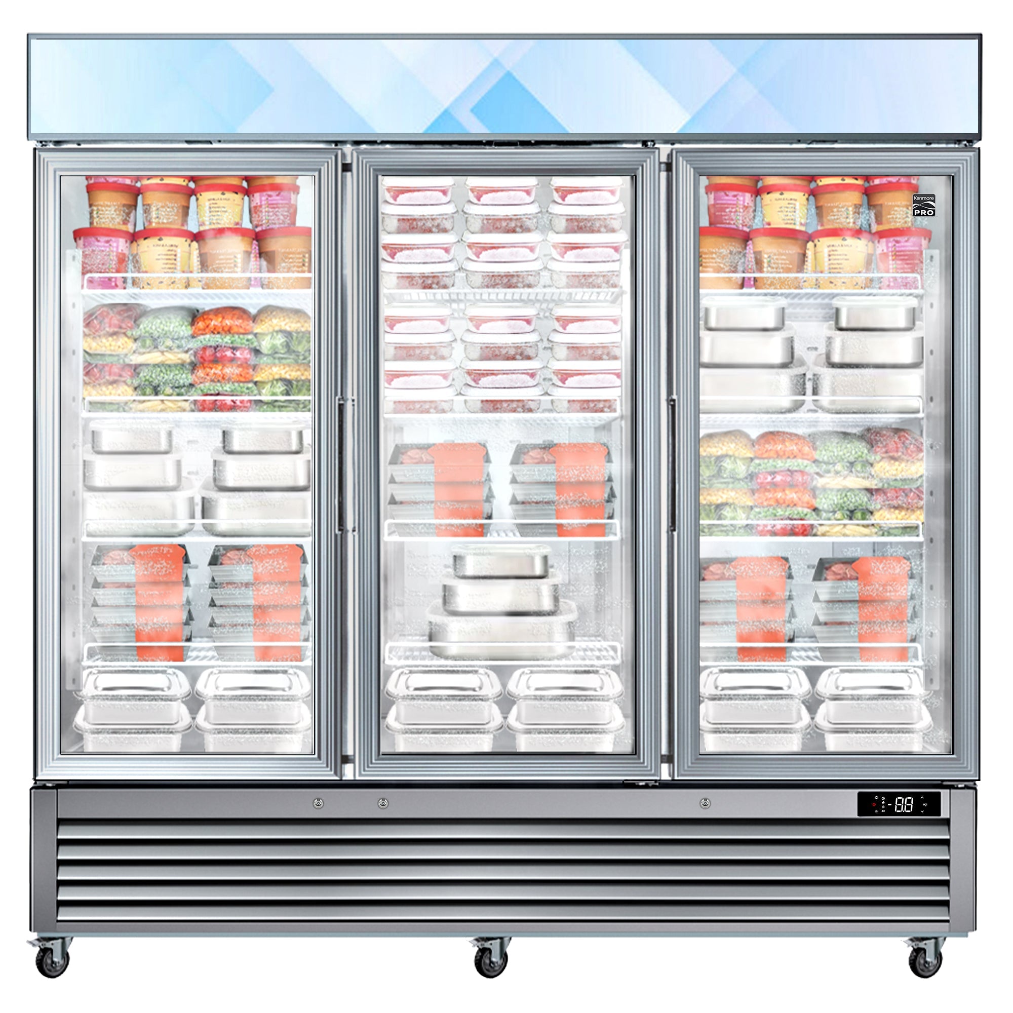 Kenmore Pro 72 cu ft glass door freezer commercial
