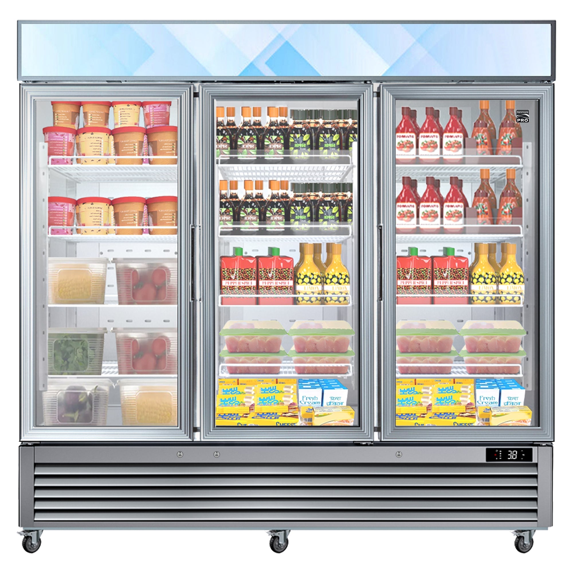 Kenmore Pro 72 cu ft glass door freezer dimensions
