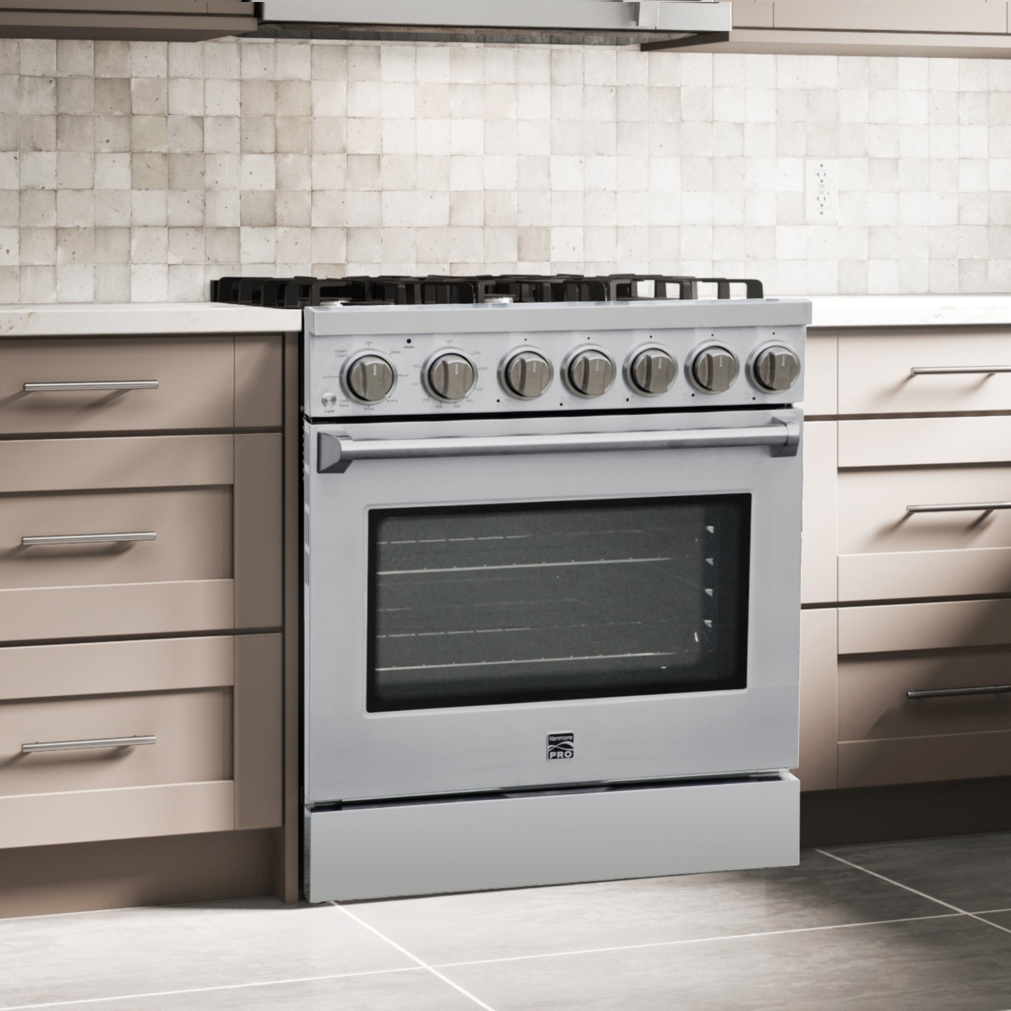 Kenmore PRO gas range cooktop burners