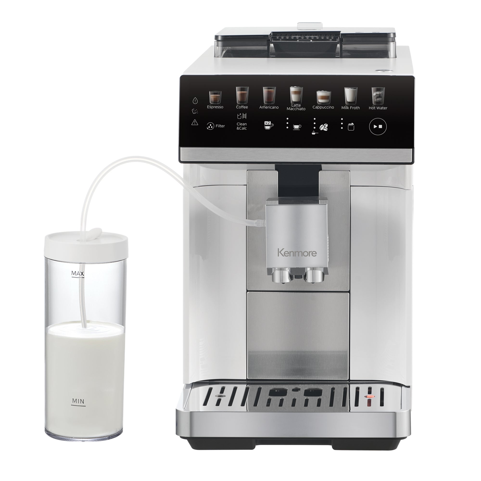 Kenmore Super Automatic Espresso Coffee Machine Touchscreen White