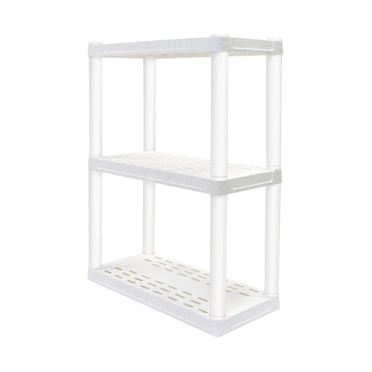 Oskar 3-Tier Plastic Shelving Unit, White