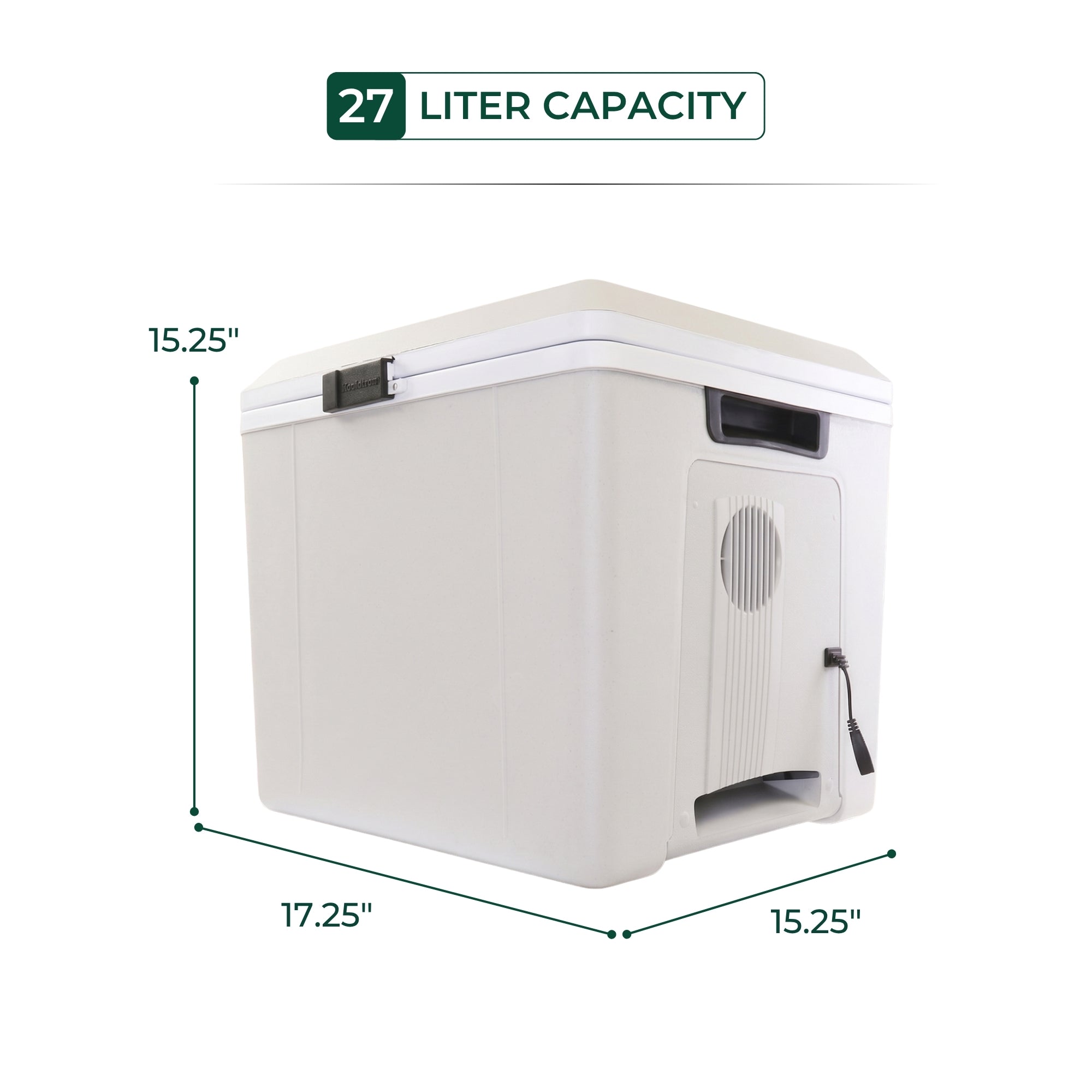 Koolatron 12V Electric Cooler/Warmer 27L (29 qt), Two-Way Design, Gray