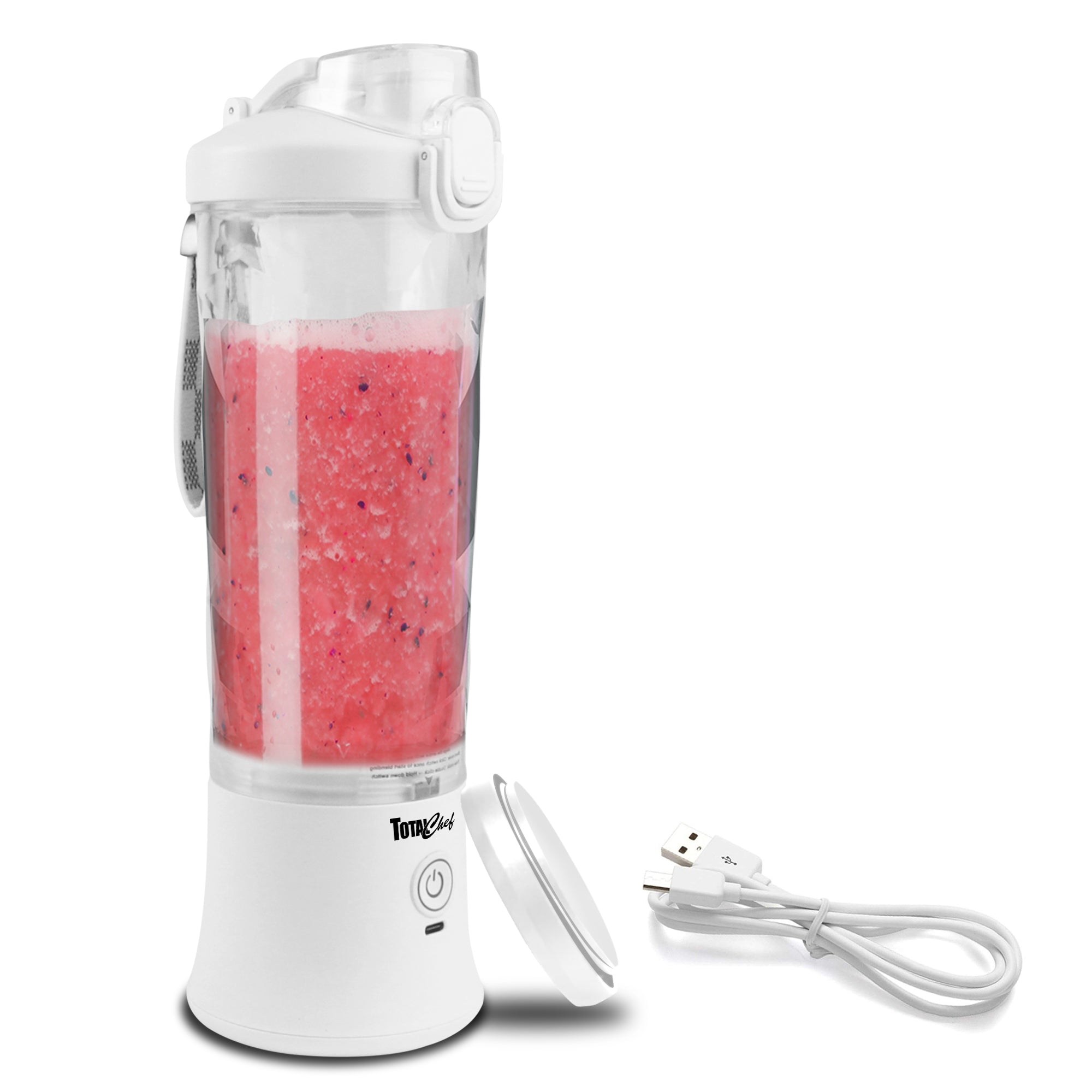 Portable Blender, Personal Size Blender for Juice, Shakes and Smoothies,  Wireless Charging with Four Blades, Mini Travel Bottle for Blender