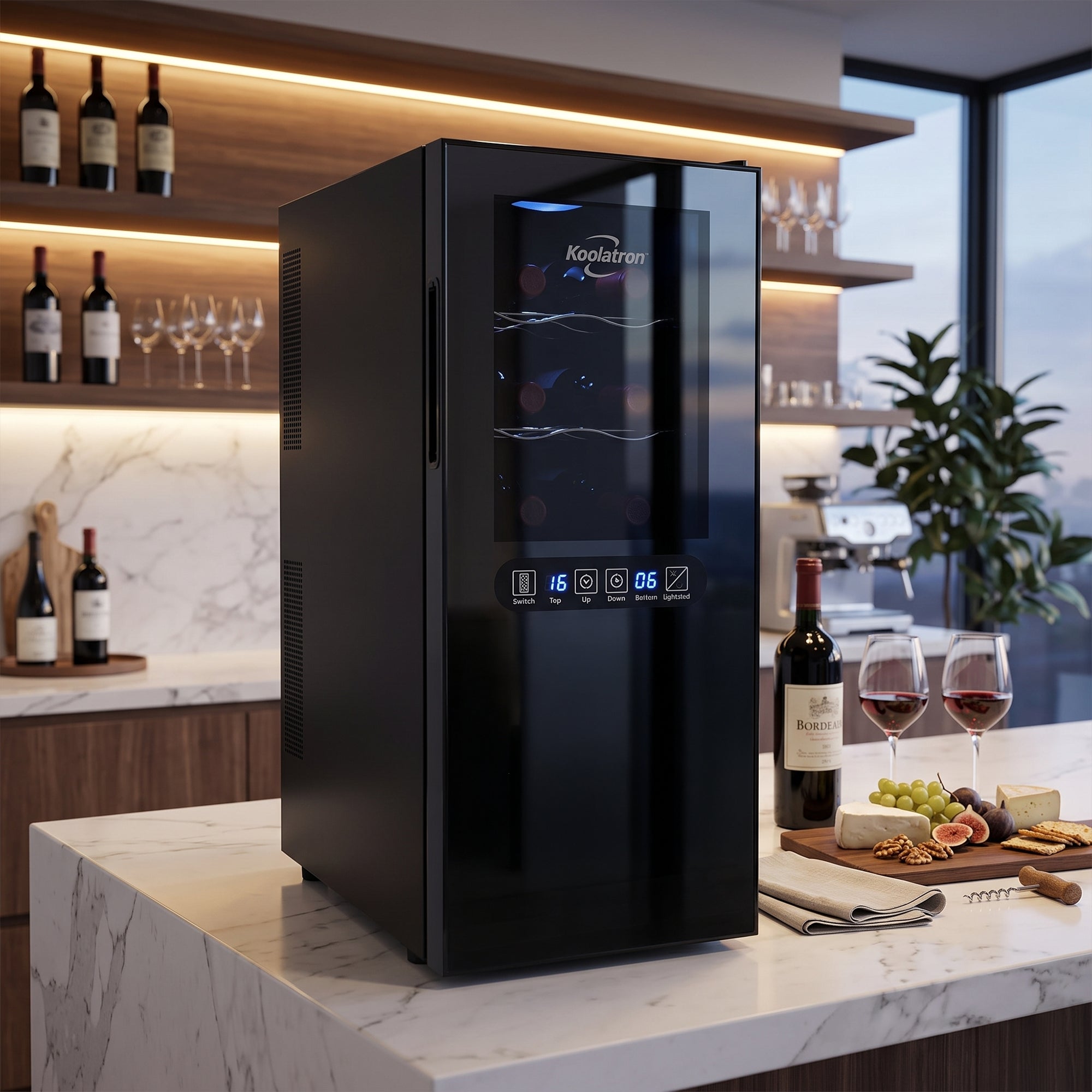 Kenmore 12 Bottle Dual Zone Wine Cooler, Black, Thermoelectric Freestanding Wine Fridge, 1.2 cu. ft. (33L), Wine Cellar for Red, White, Sparkling Wine