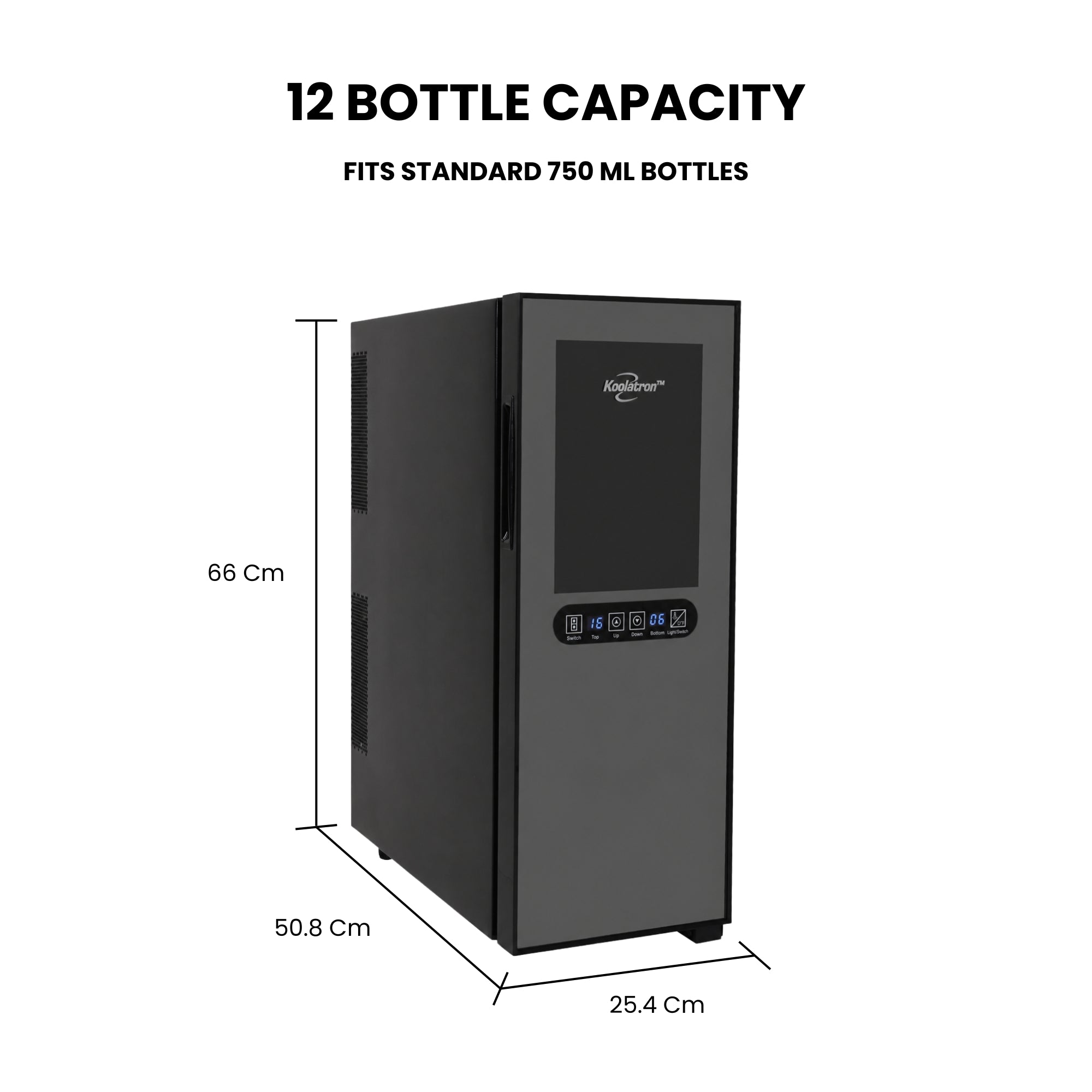Kenmore 12 Bottle Dual Zone Wine Cooler, Black, Thermoelectric Freestanding Wine Fridge, 1.2 cu. ft. (33L), Wine Cellar for Red, White, Sparkling Wine