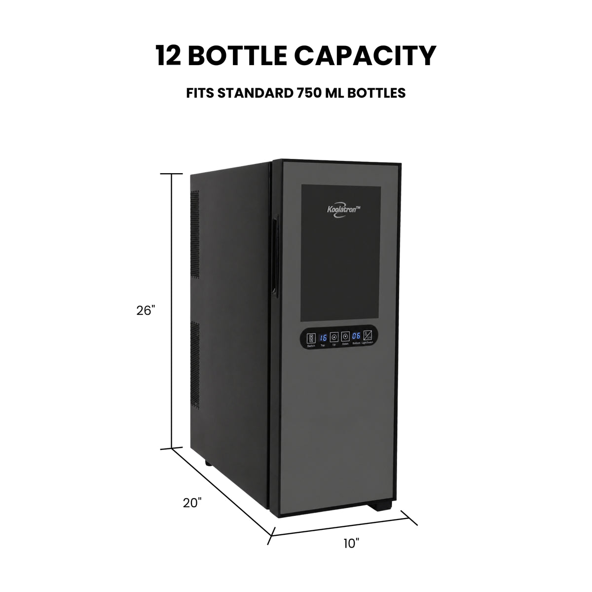 Kenmore 12 Bottle Dual Zone Wine Cooler, Black, Thermoelectric Freestanding Wine Fridge, 1.2 cu. ft. (33L), Wine Cellar for Red, White, Sparkling Wine