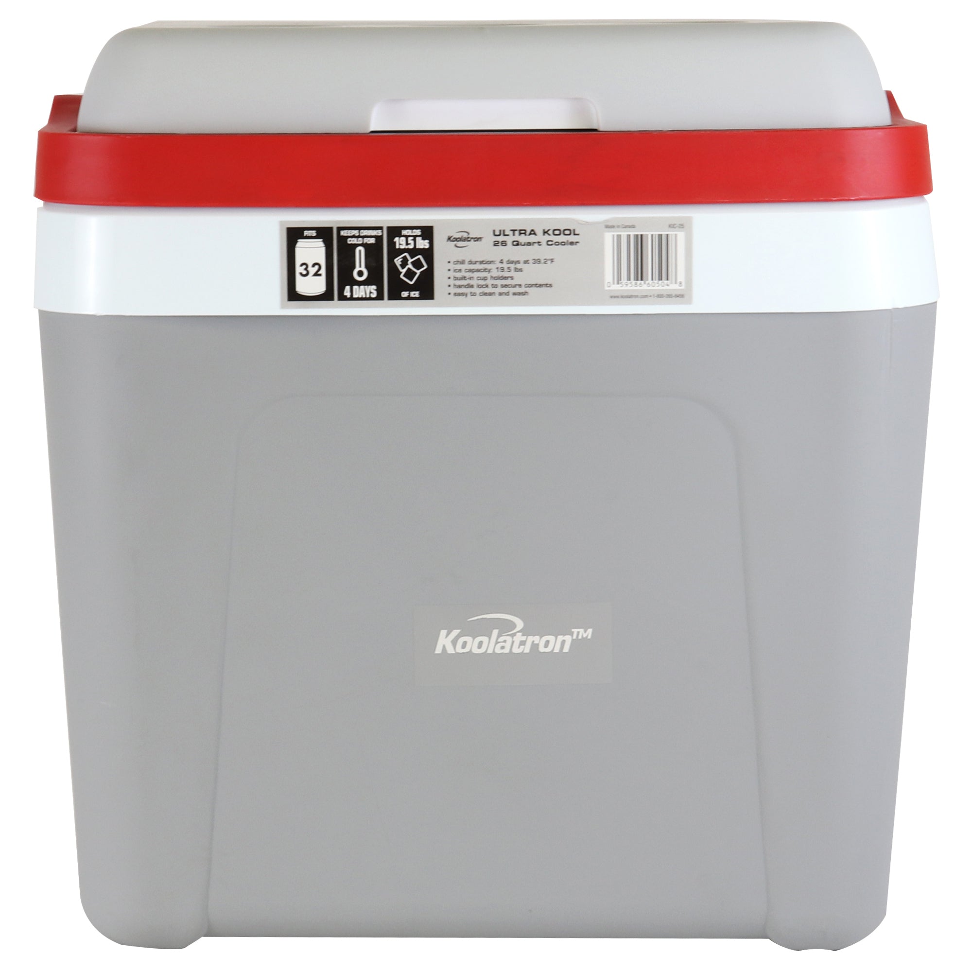 Koolatron Ice Chest Cooler 25 L (26 qt) w/ Locking Carry Handle