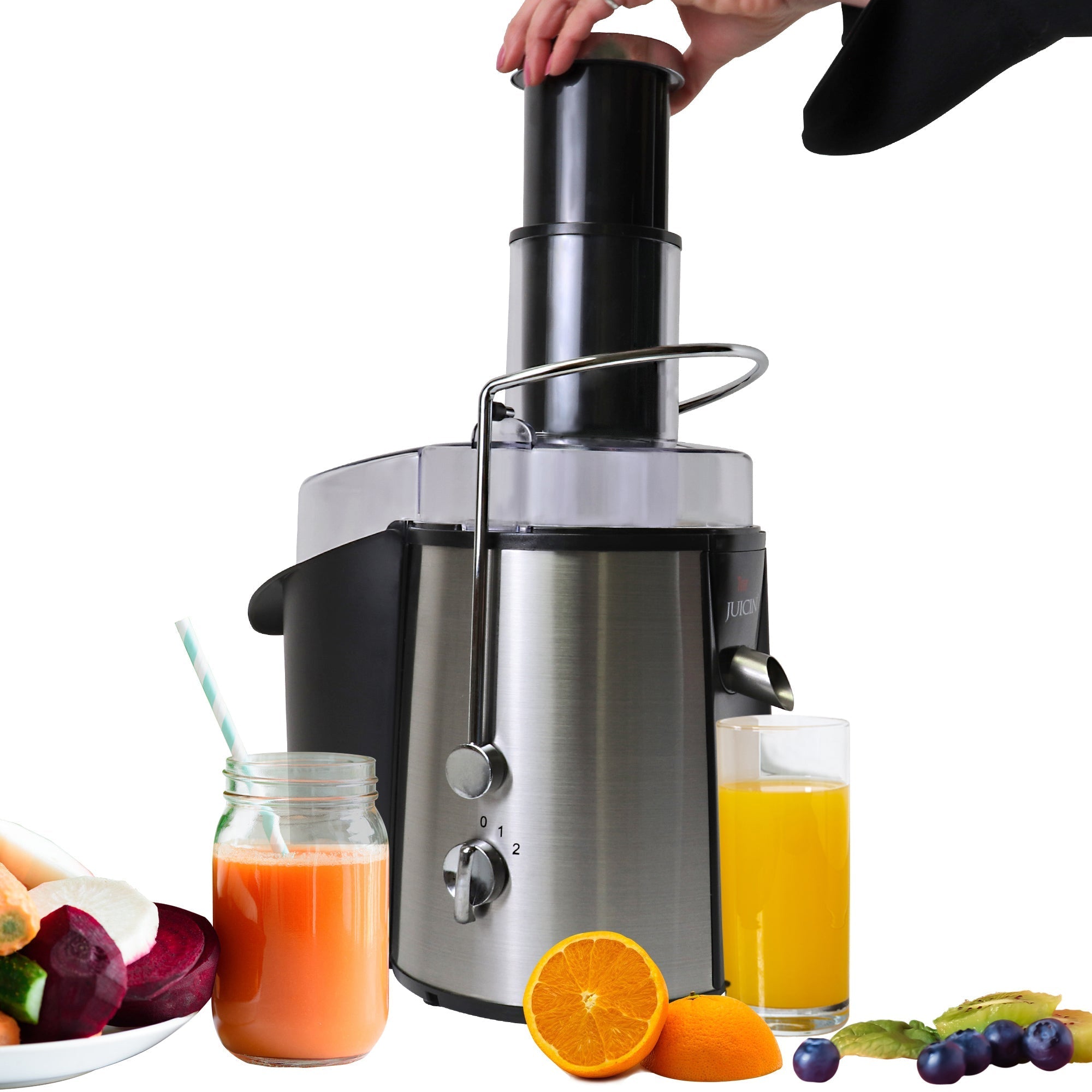 Juicer machine, 600w Juicer with Wide Chute for the Whole Fruit, Juicer  Extractor 2 Speed Setting Easy to Clean Anti-Drip Function Centrifugal  Juicer