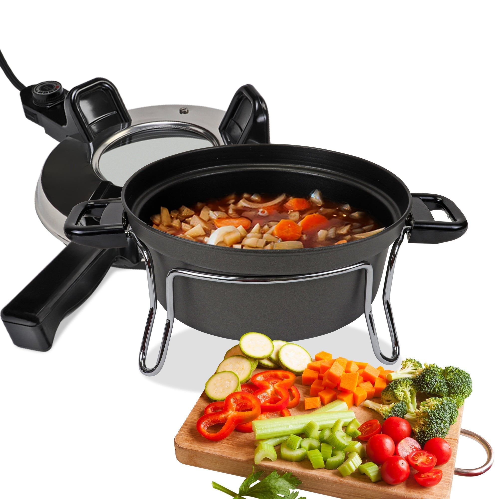  Kenmore Non-Stick Electric Skillet with Tempered Glass Lid,  Black and Grey, Deep-Dish Frying Pan, 12 x 12 Cooking Surface, Vented Lid,  One-Pot Cooking, Grill, Saute, Stir-Fry, Stew: Home & Kitchen