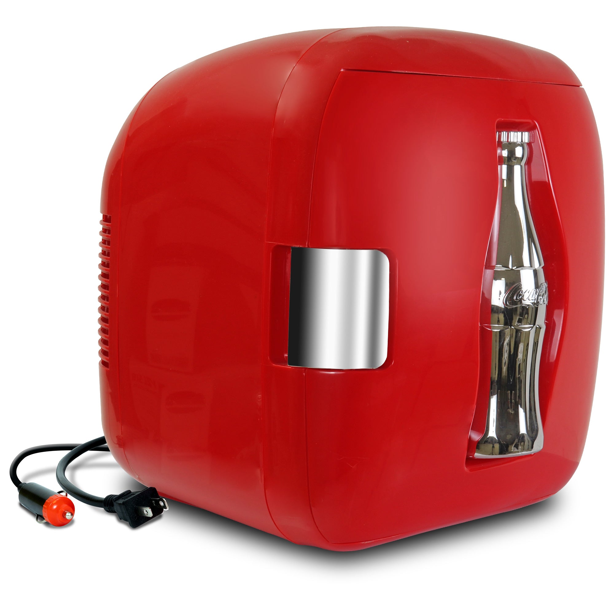 Coca-Cola Heritage 12 Can Portable Mini Fridge 12V DC 110V AC Cooler/Warmer  7.9L (8.3 qt), Personal Travel Fridge, Drinks Snacks Lunch Takeout