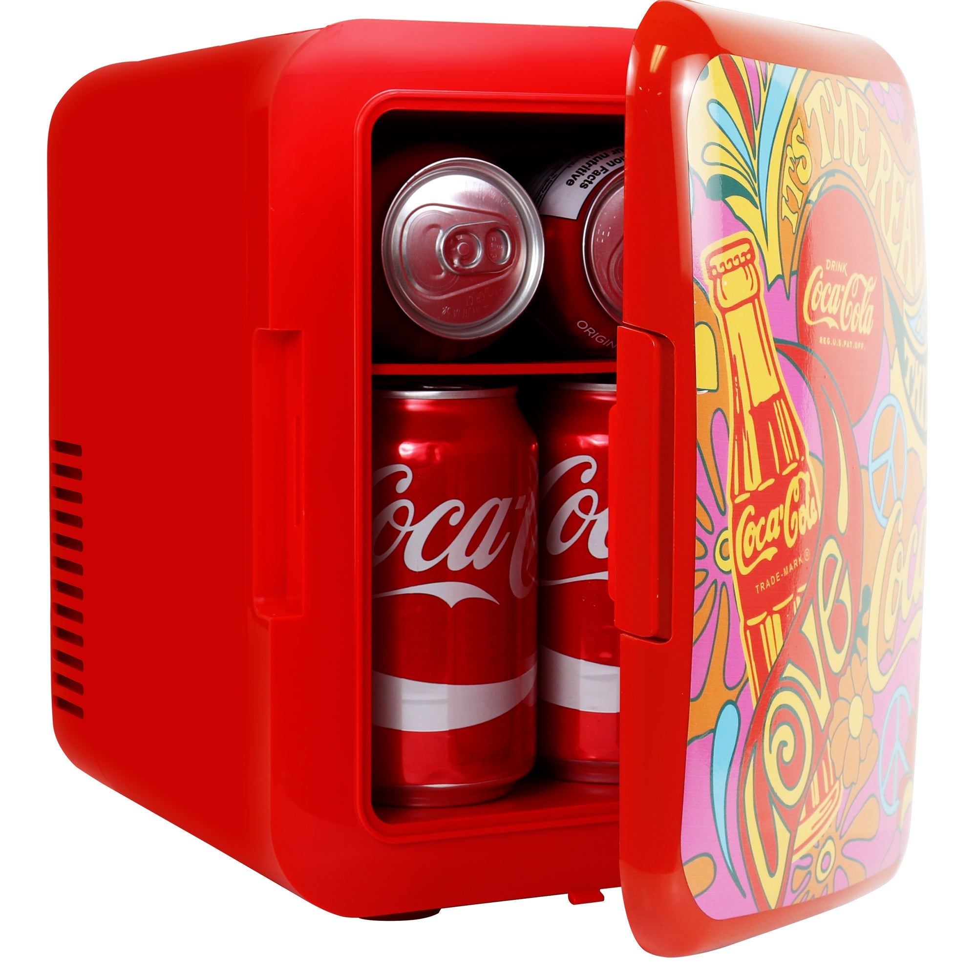 Coca Cola Mini Fridge, Peace 1971 Series