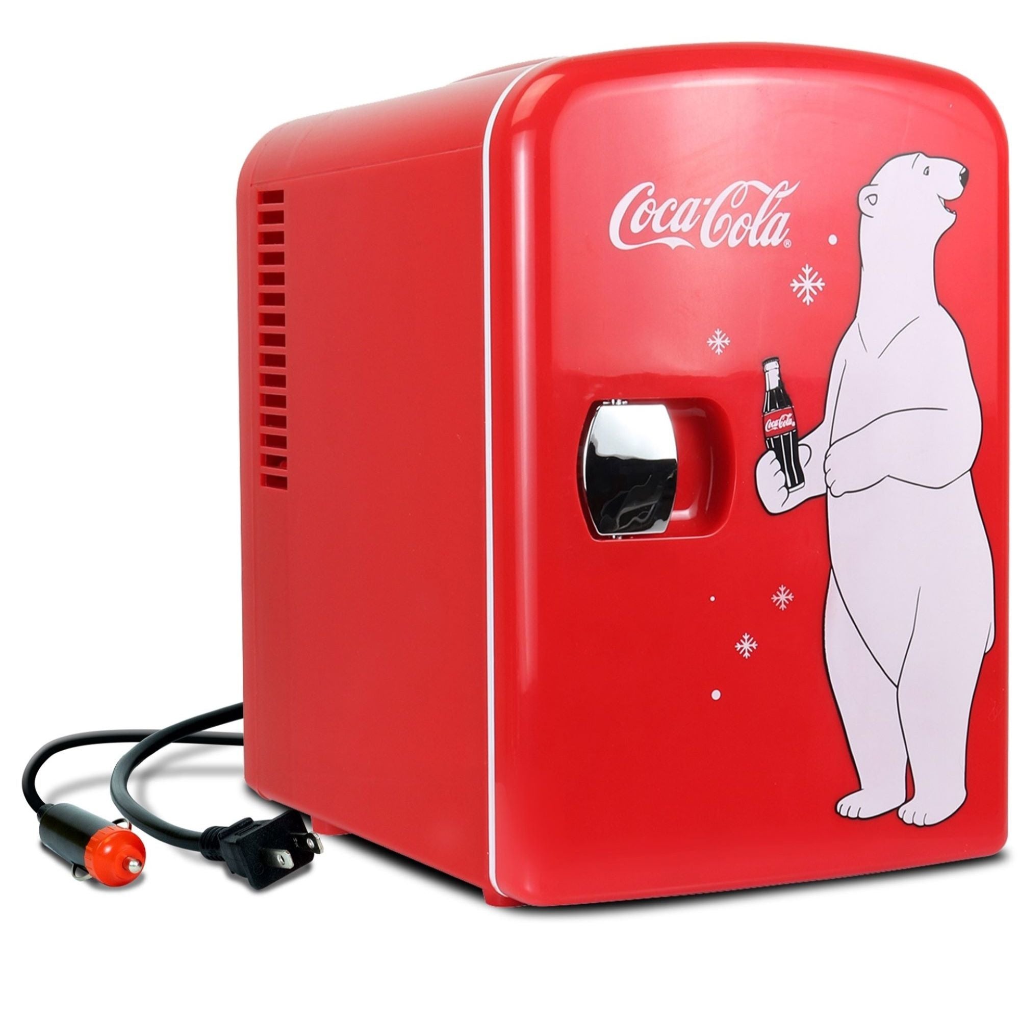 Coca-Cola 4L Portable Cooler/Warmer, Compact Personal-Travel-Fridge for  Snacks Lunch Drinks Cosmetics, Includes 12V and AC Cords, Cute Desk  Accessory