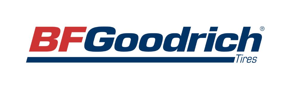 BF Goodrich logo in red and blue on a white background