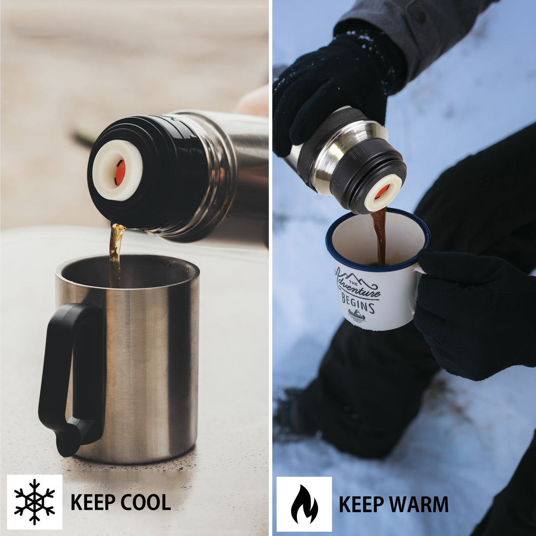 Koolatron 12V Heated Vacuum Flask | 1L Thermos Bottle | Stainless Steel