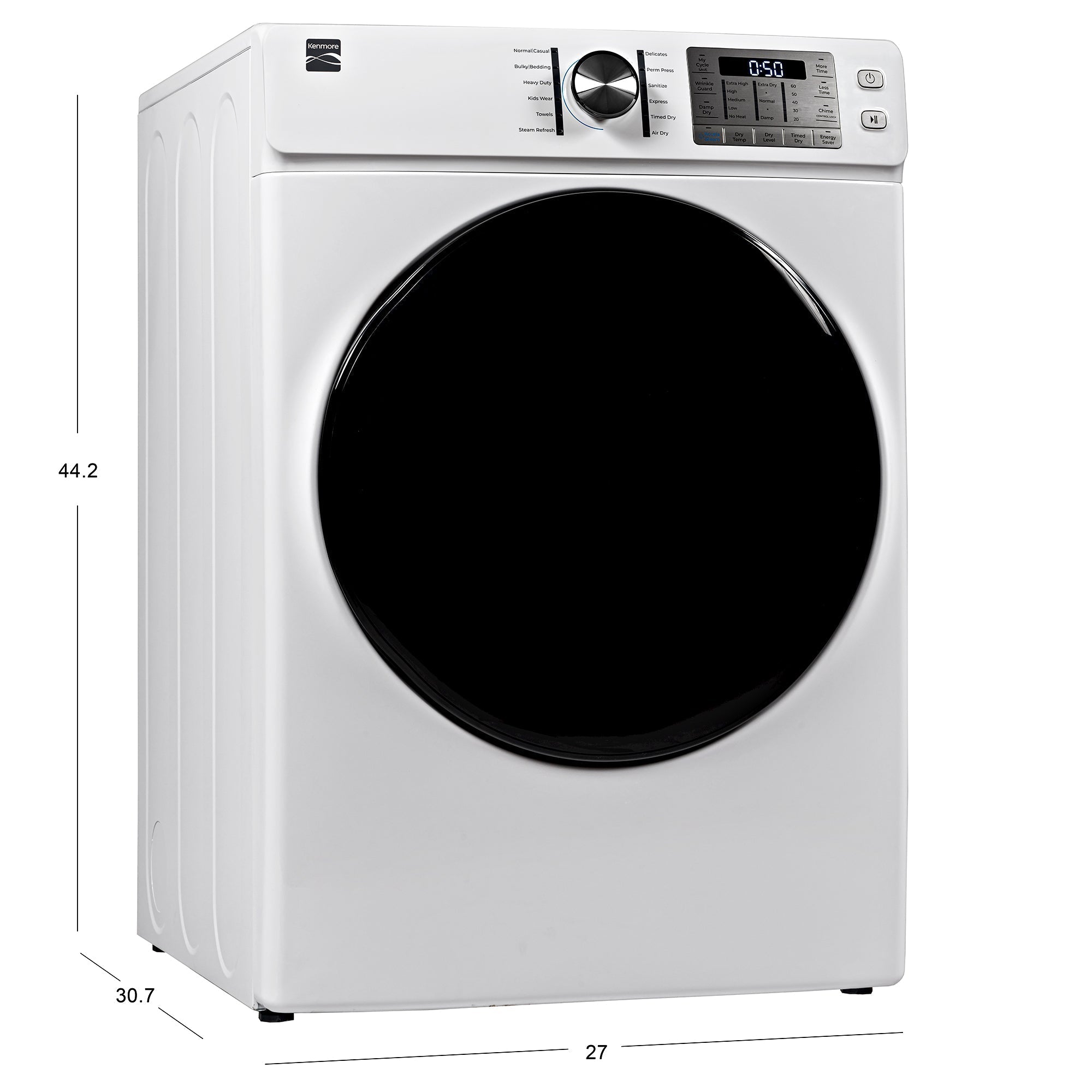 Kenmore 8.0 cu. ft. Dryer w/ Smart Dry & Steam – White
