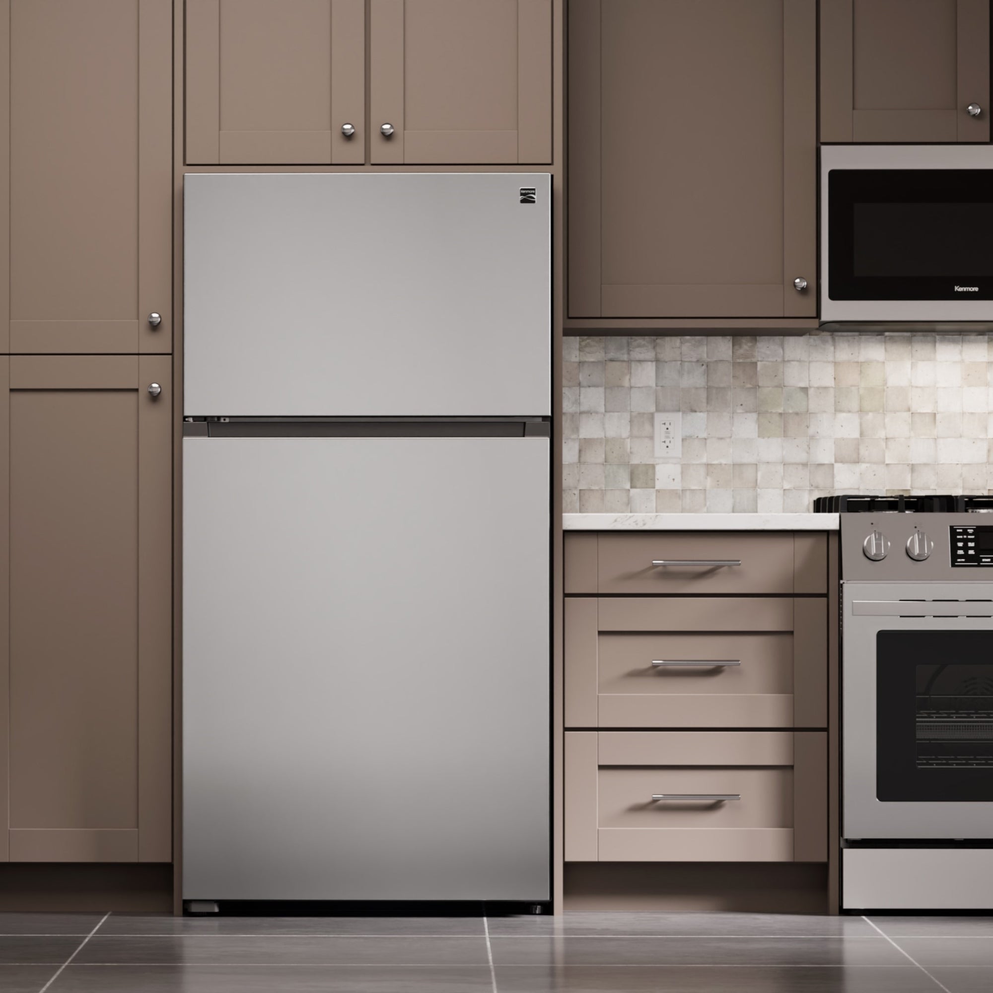 Kenmore 20.5 cu. ft. Top Mount Refrigerator w/ Pocket Handle – Fingerprint Resistant Stainless Steel