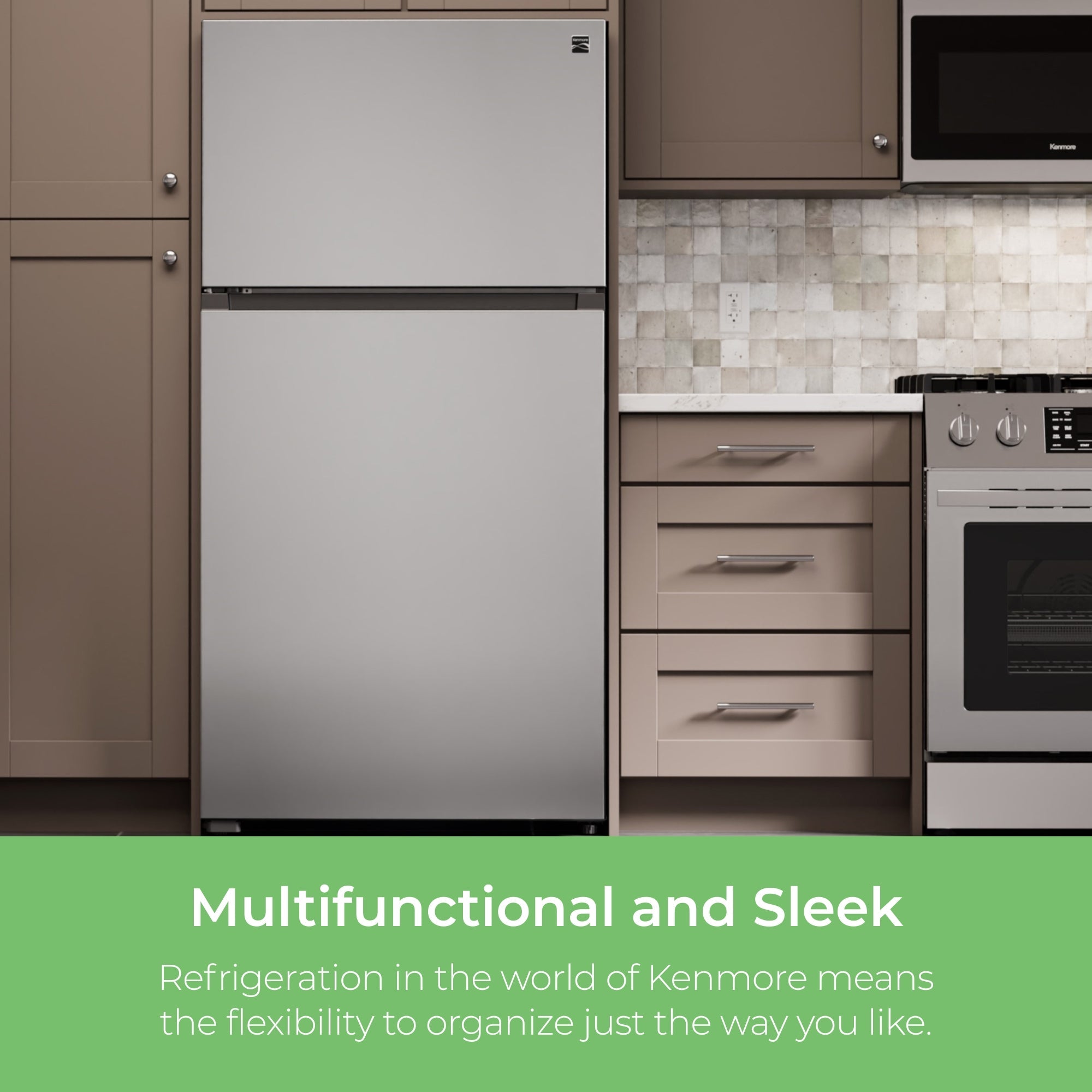 Kenmore 20.5 cu. ft. Top Mount Refrigerator w/ Pocket Handle – Fingerprint Resistant Stainless Steel