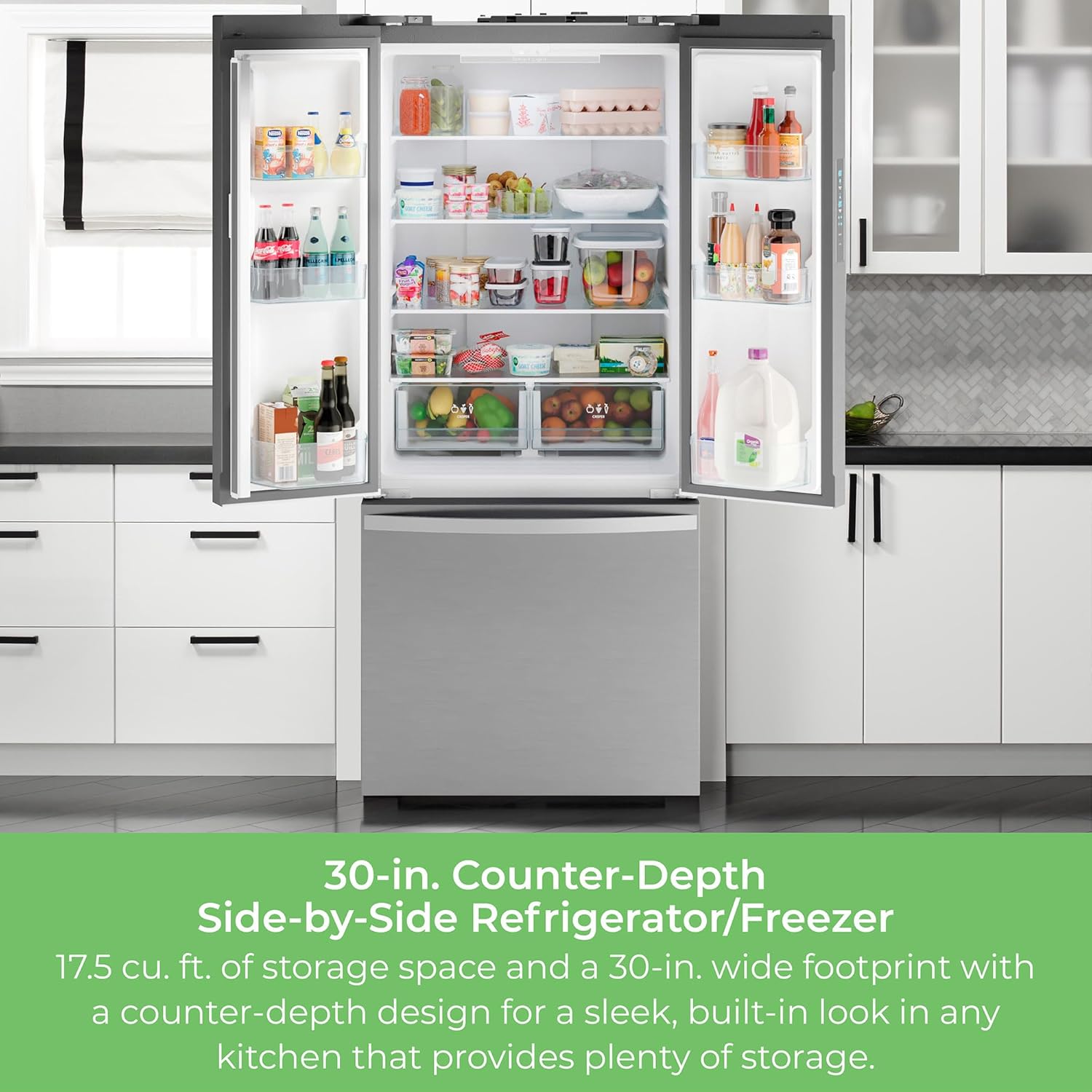 Kenmore 17.5 cu. ft. Counter Depth French Door Refrigerator - Stainless Steel