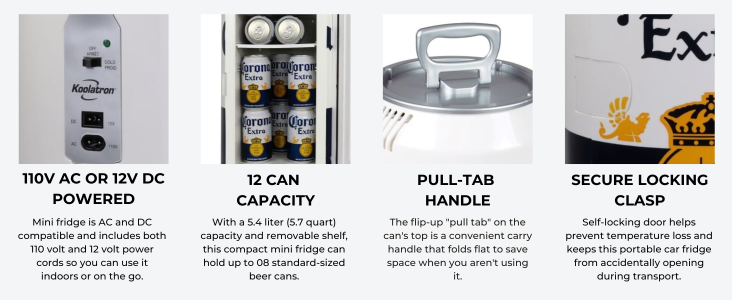 Corona Portable Mini Fridge | Travel Cooler | 10L Corona Portable Mini Fridge | Travel Cooler | 10L