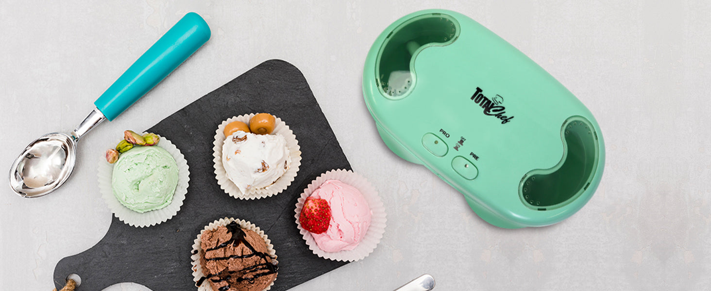 Total Chef Deluxe Double Treat Ice Cream Maker 1L, Green