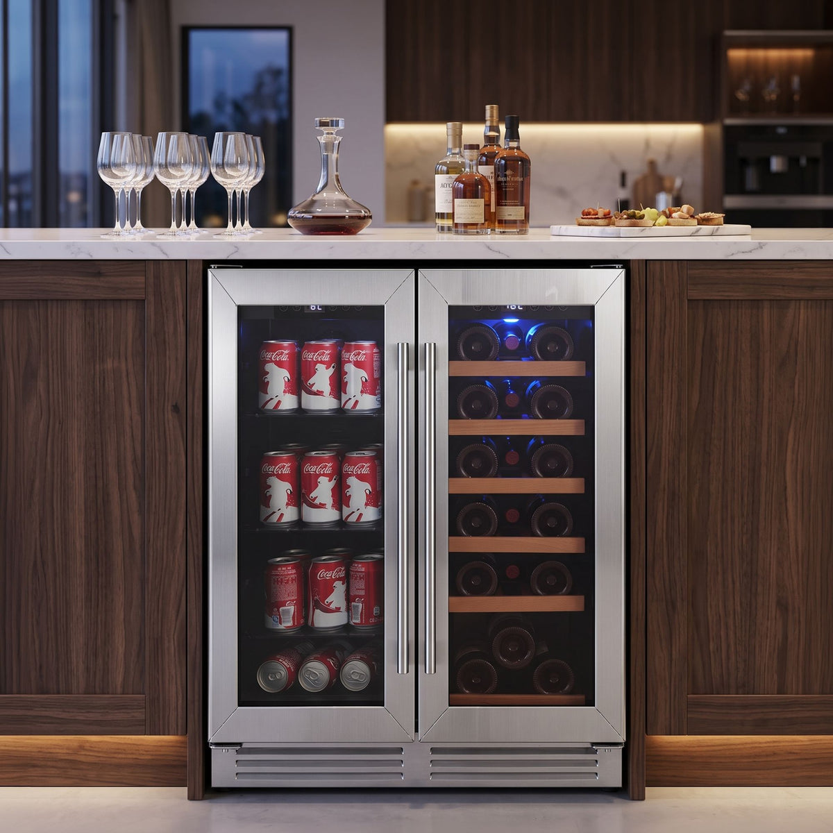 Koolatron 24 in. Dual Zone Built-In Wine and Beverage Fridge
