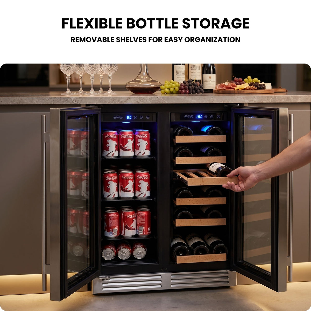 Koolatron 24 in. Dual Zone Built-In Wine and Beverage Fridge