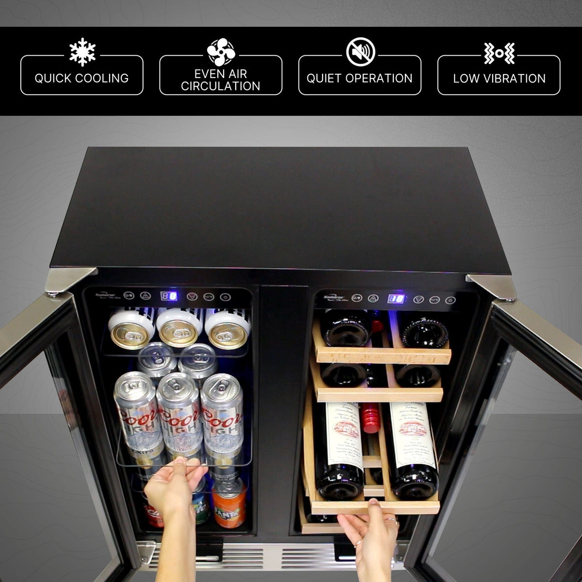 Koolatron Wine Fridge BuiltIn UnderCounter Dual Zone