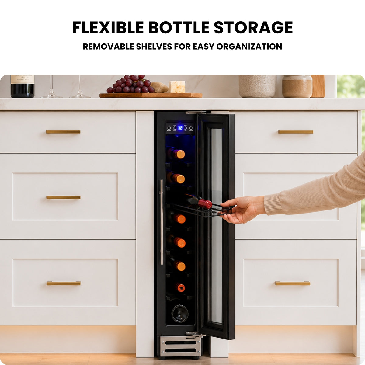 Koolatron 7-Bottle 6 in. Stainless Steel Built-In Wine Refrigerator