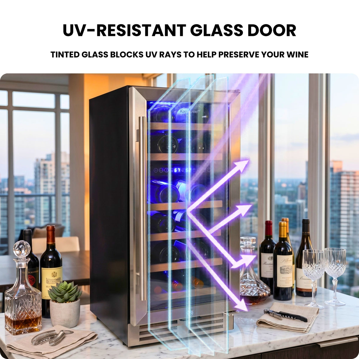Koolatron 28-Bottle 15 in. Built-In Dual Zone Wine Fridge