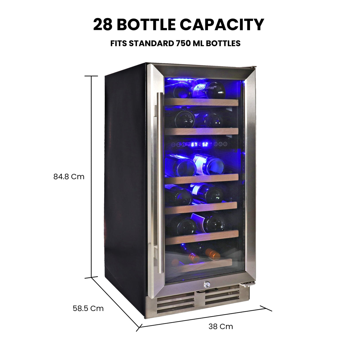 Koolatron 28-Bottle 15 in. Built-In Dual Zone Wine Fridge