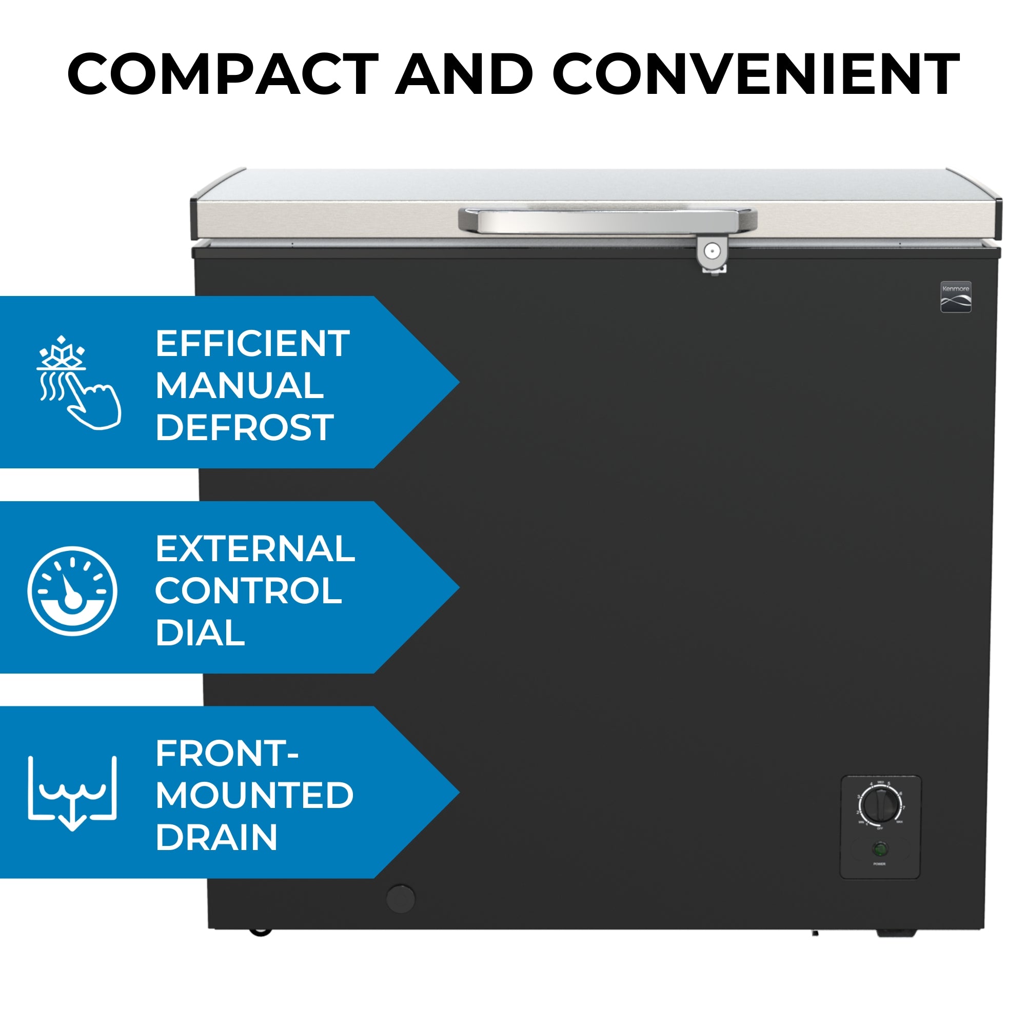 Kenmore 7 Cu. Ft. Locking Chest Freezer | Black