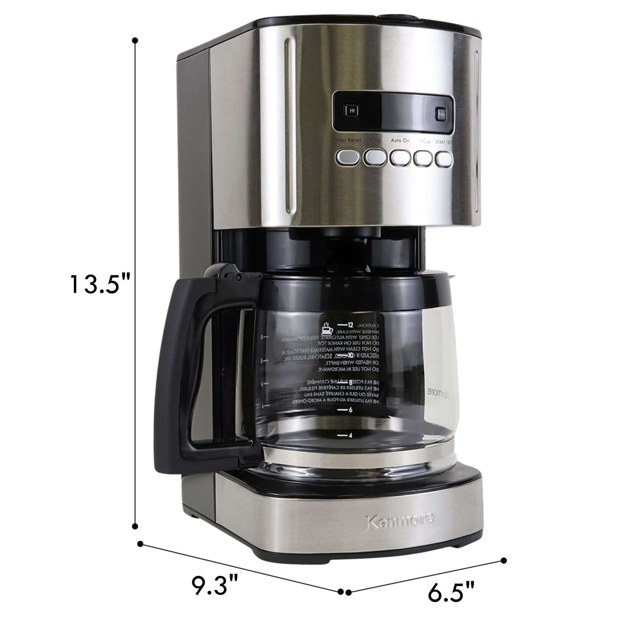 Kenmore Programmable Coffee Maker | 12-Cup | Black and Stainless Steel