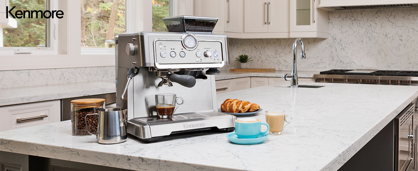 Kenmore Espresso Machine 15 Bar | Grinder & Milk Frother