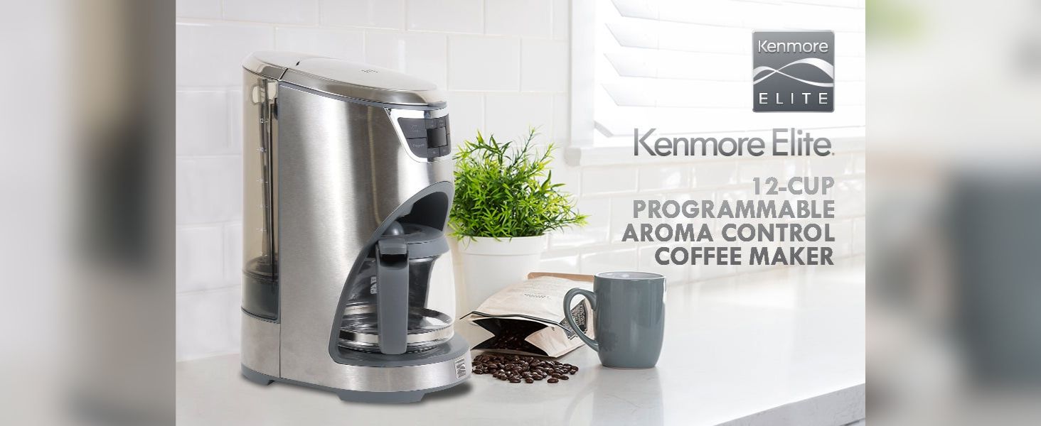 Kenmore Elite Programmable Coffee Maker 12-Cup Stainless Steel