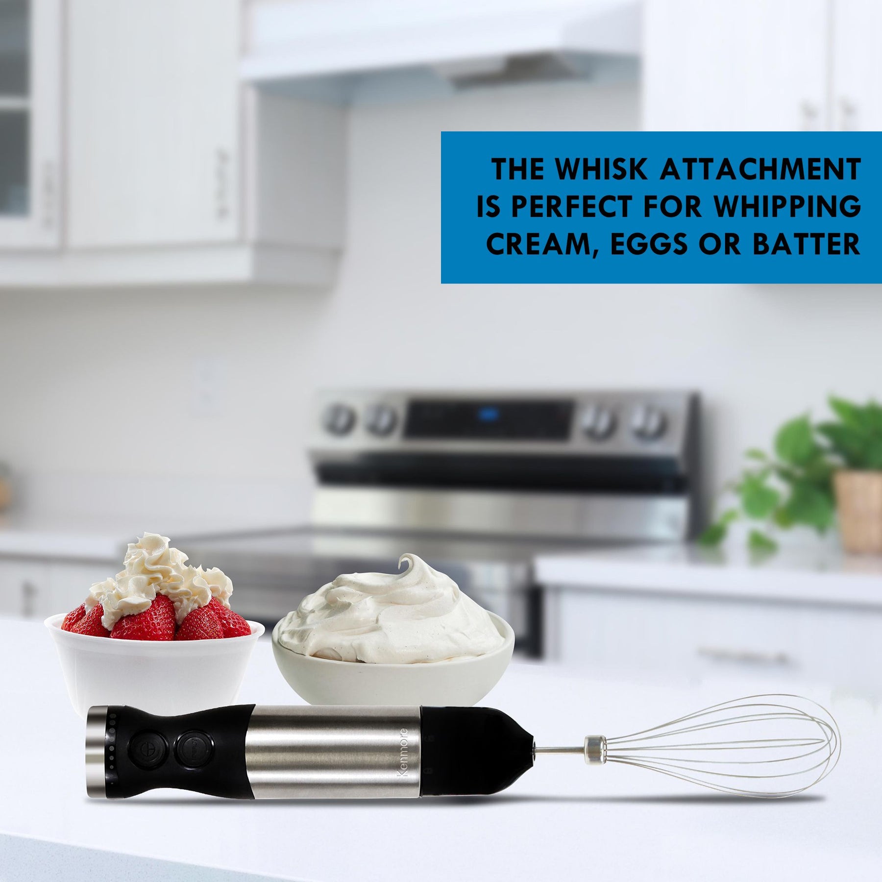 Kenmore Hand Blender Whisk and Food Chopper Attachments 400W