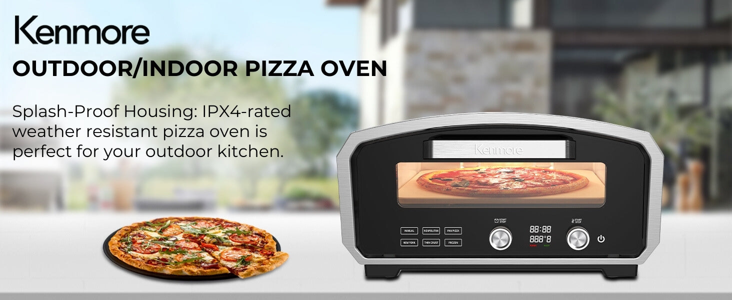Kenmore Outdoor/Indoor Electric Pizza Oven 13” Pizza Weather-Resistant