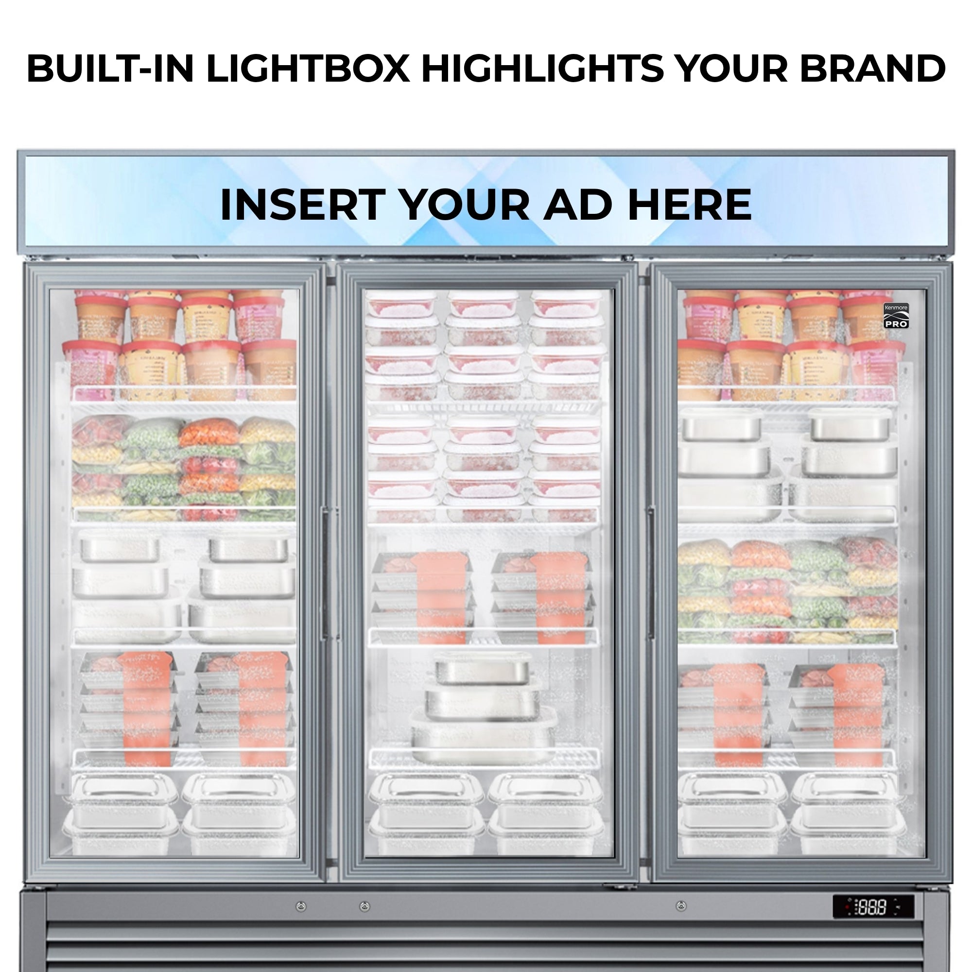 Kenmore Pro 72 cu ft glass door freezer lightbox