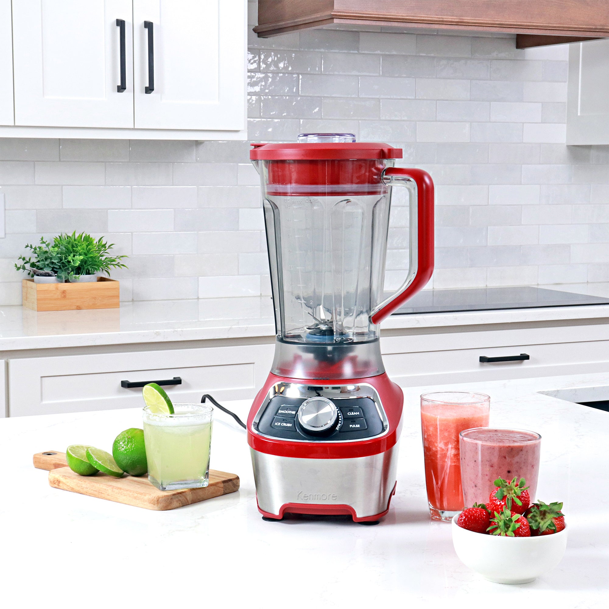 Kenmore Stand Blender 8-Cup Smoothie and Ice Crush Modes Red
