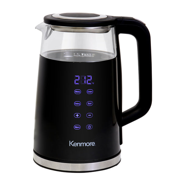 Kenmore Glass Electric Kettle 1.7L | Digital Temperature Control