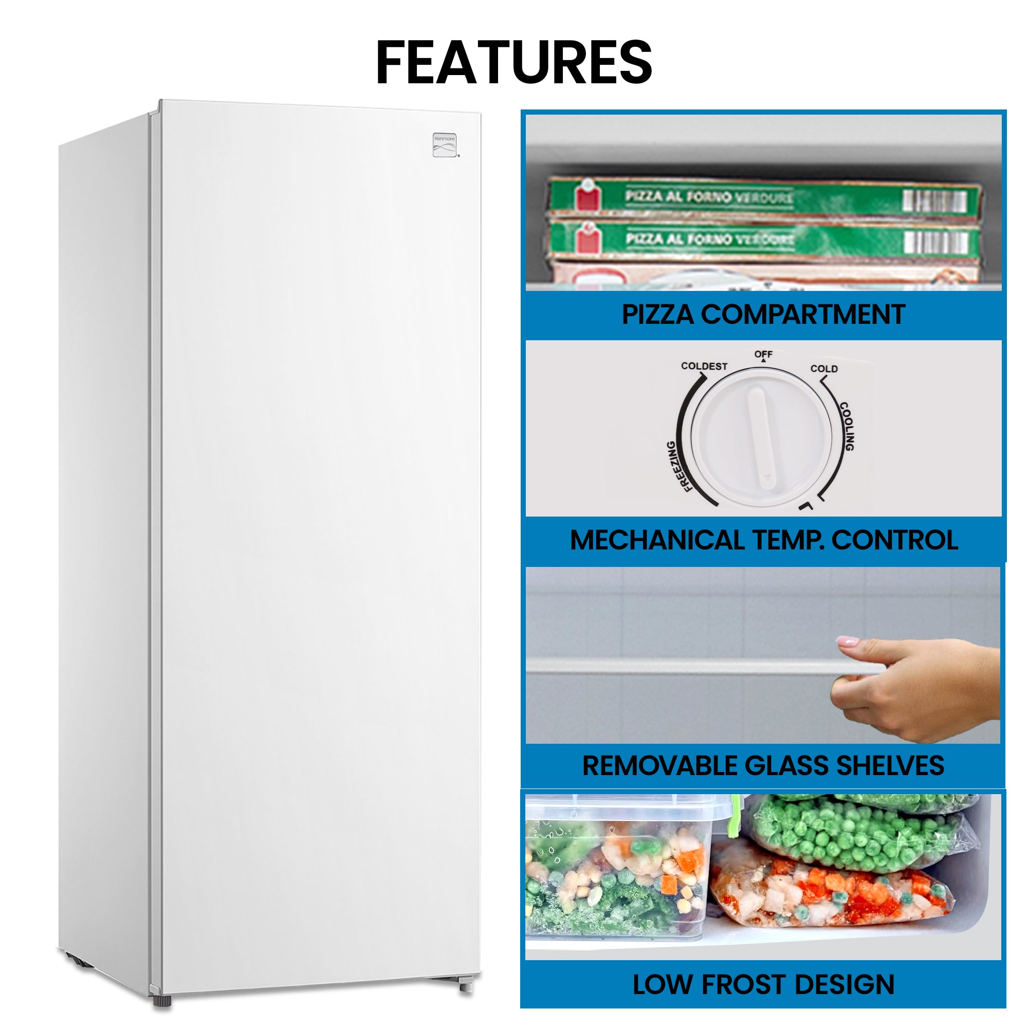Kenmore 7 Cu. Ft. Convertible Upright Freezer | White