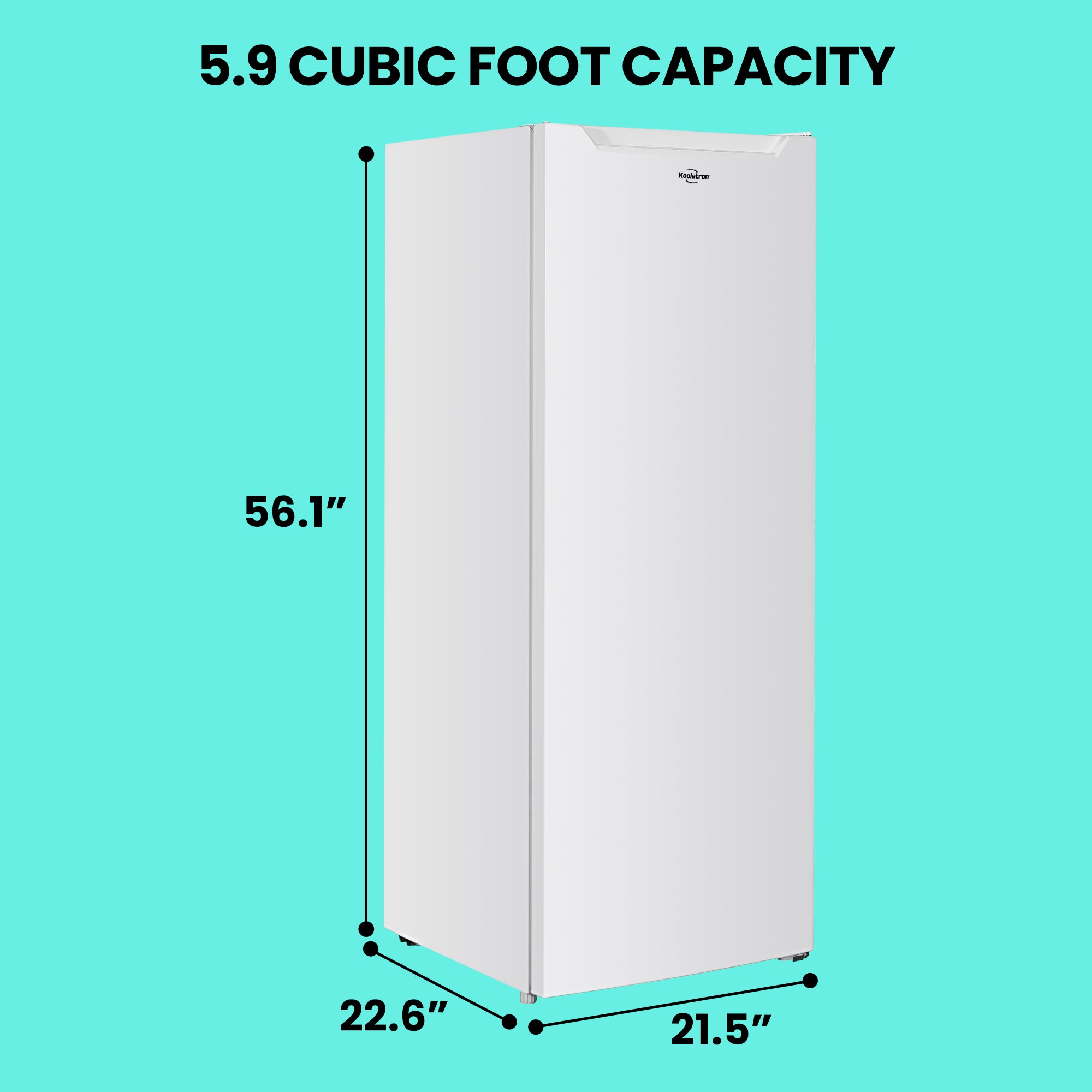 Koolatron Upright Freezer | 5.9 Cu Ft/168L | Garage Ready | EnergyStar