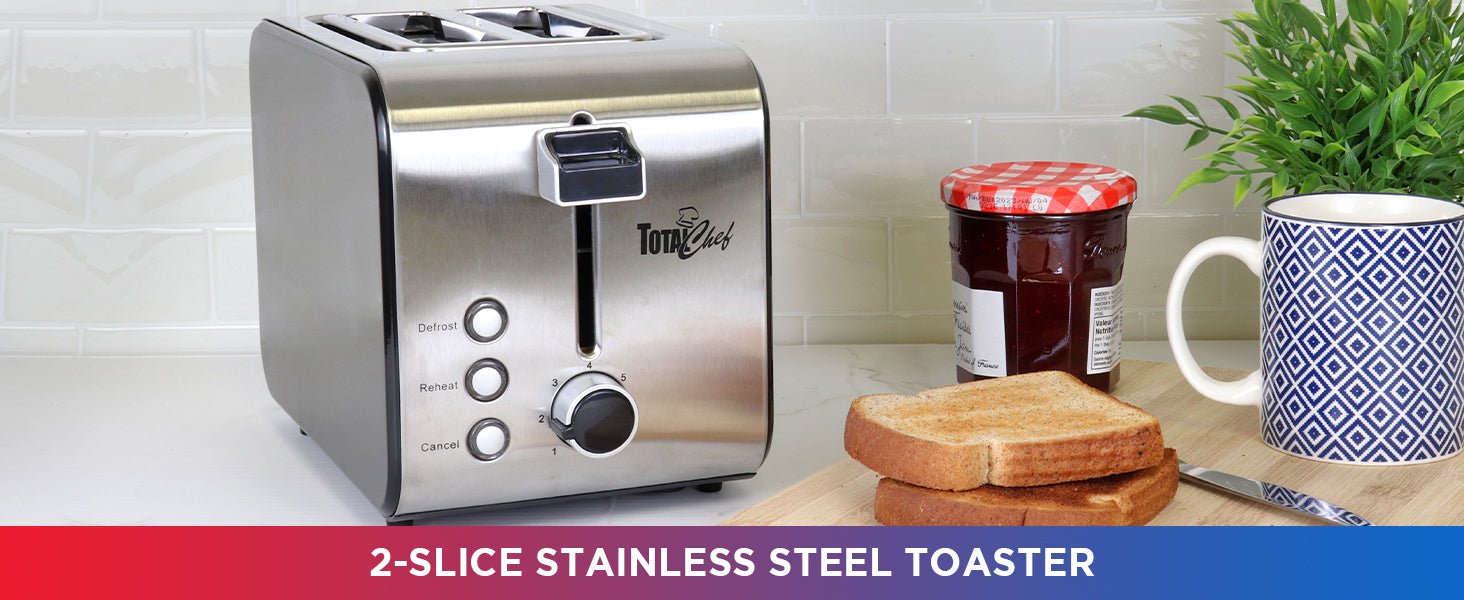Total Chef 2-Slice Stainless Steel Toaster - Main Image