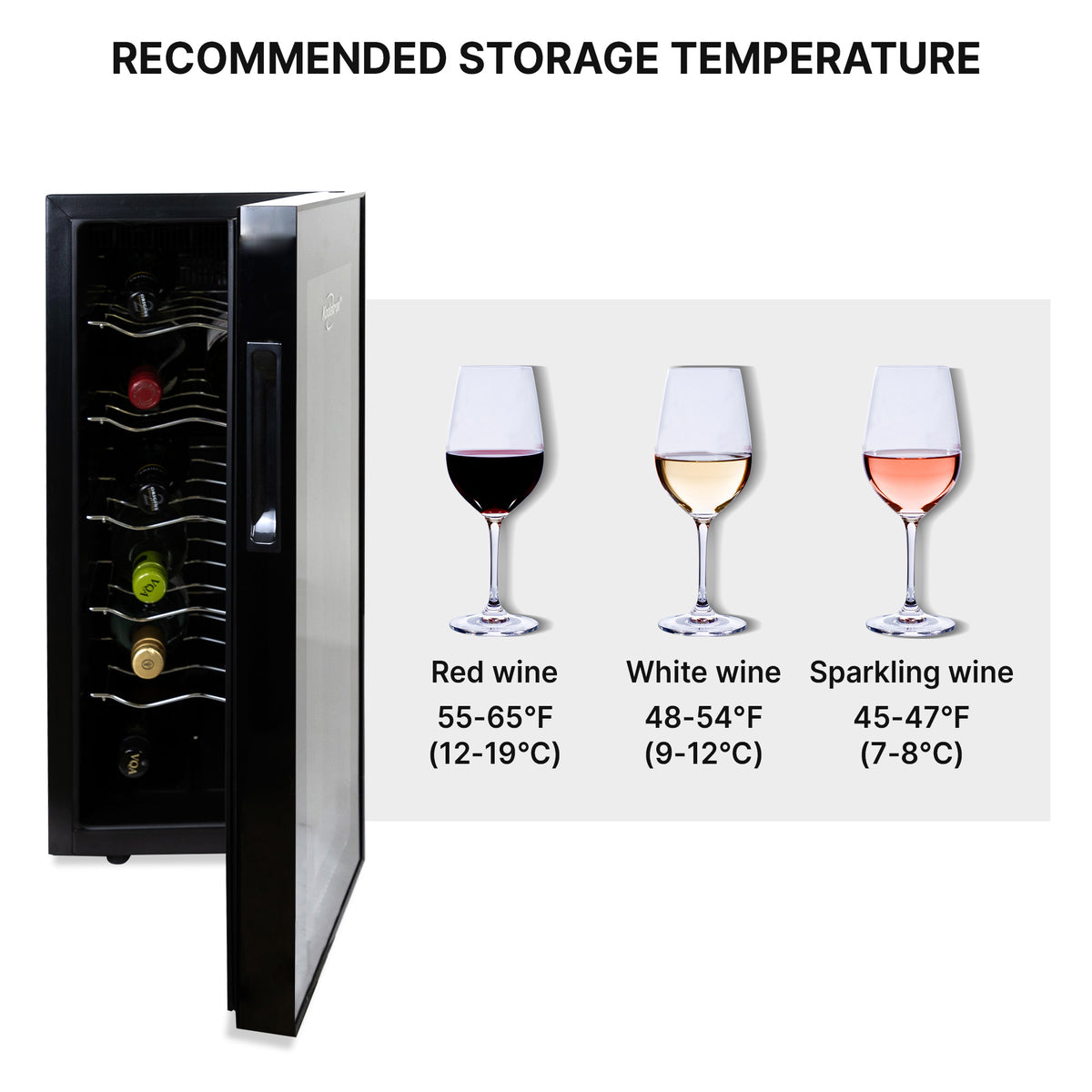 Koolatron 12 Bottle Wine Cooler Thermoelectric Freestanding Wine Fridge