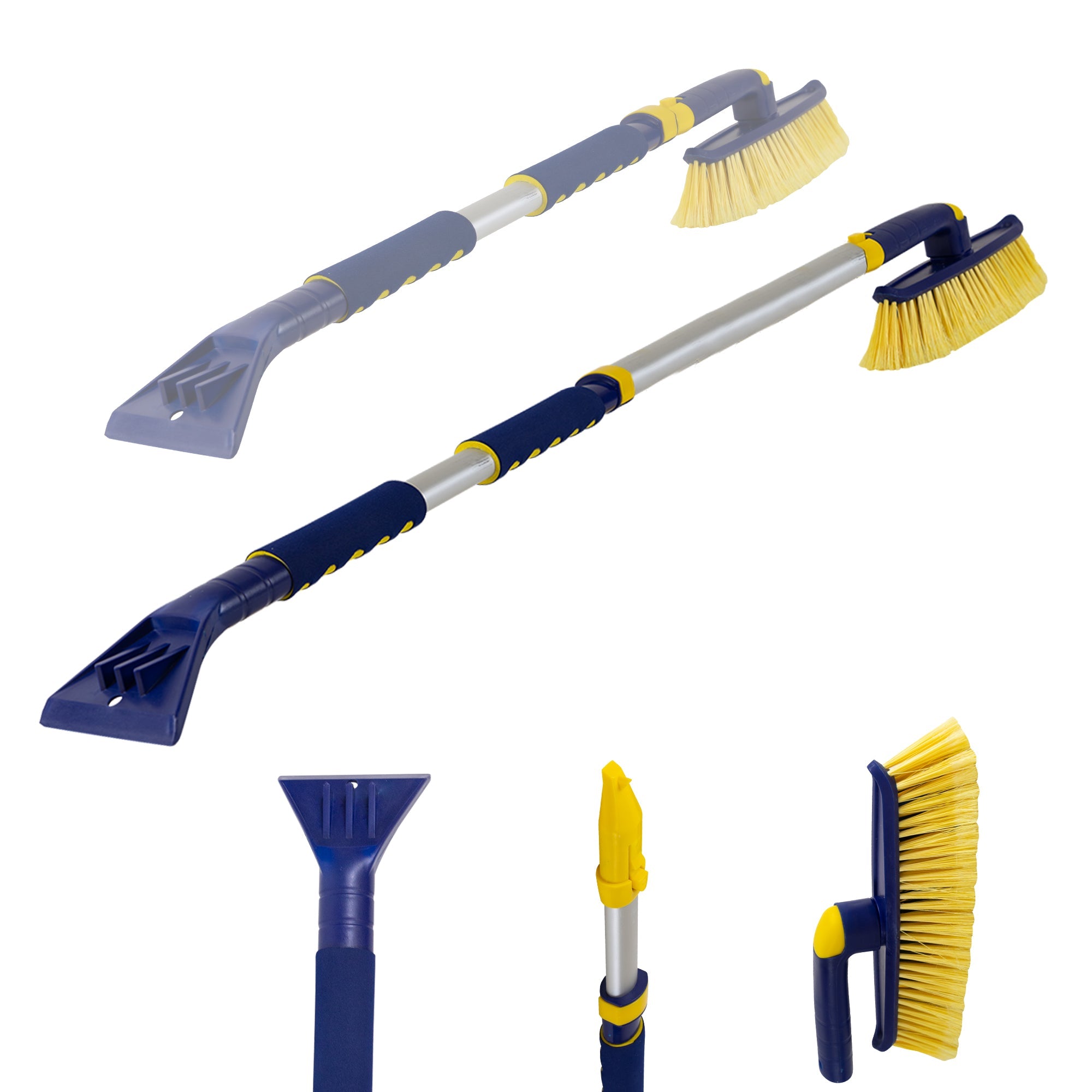 Colossal Extendable 34-49 in. Swivel Head Snow Brush with Ice Scraper and  Squeegee