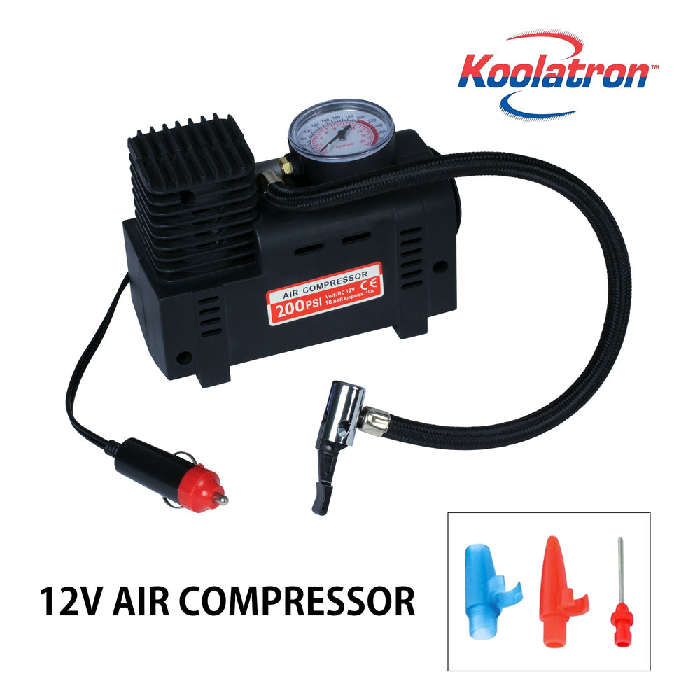 Koolatron 12V Air Compressor Pump w/ Pressure Gauge | 4 in 1