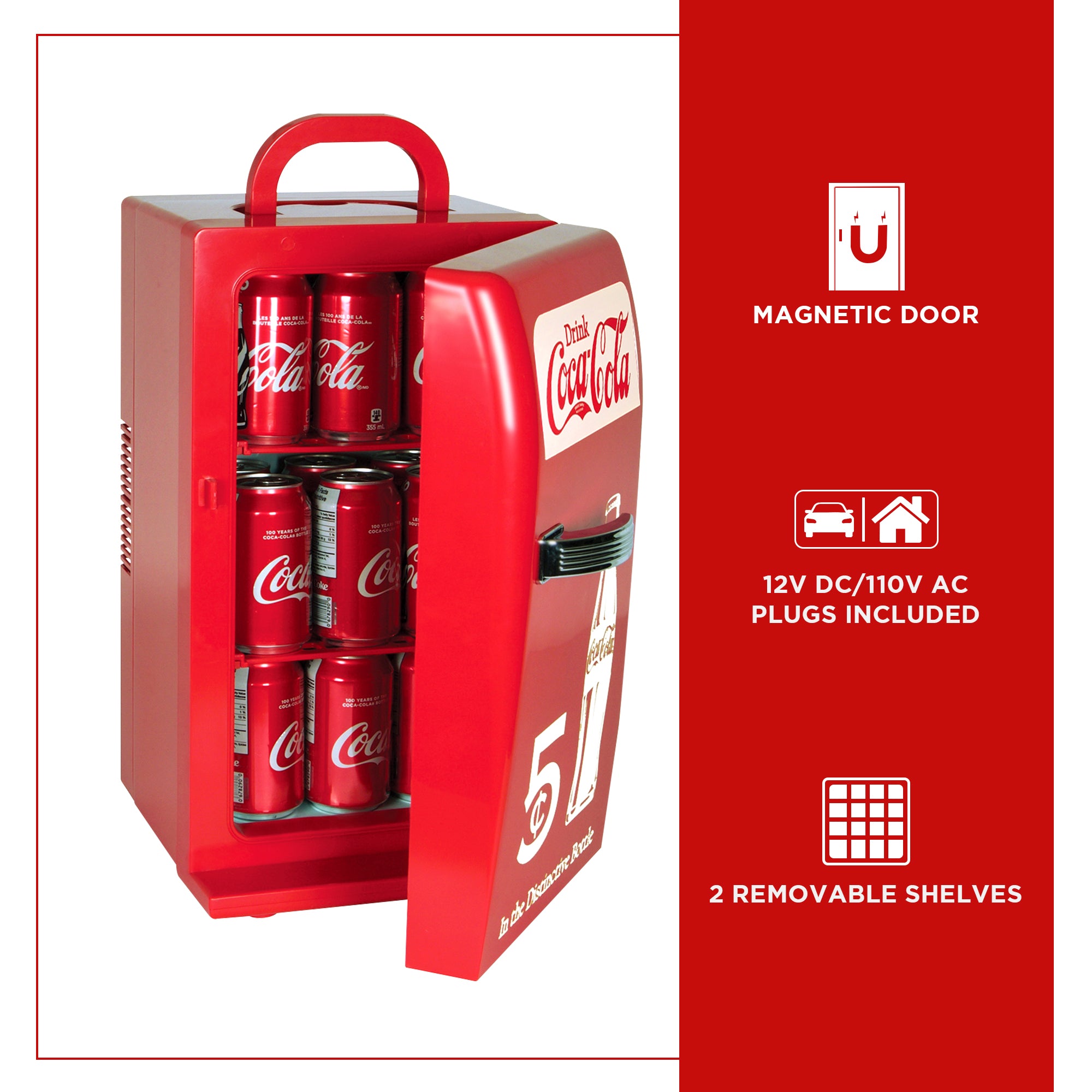 Coca Cola Retro Mini Fridge | 18 Can | 5.4L